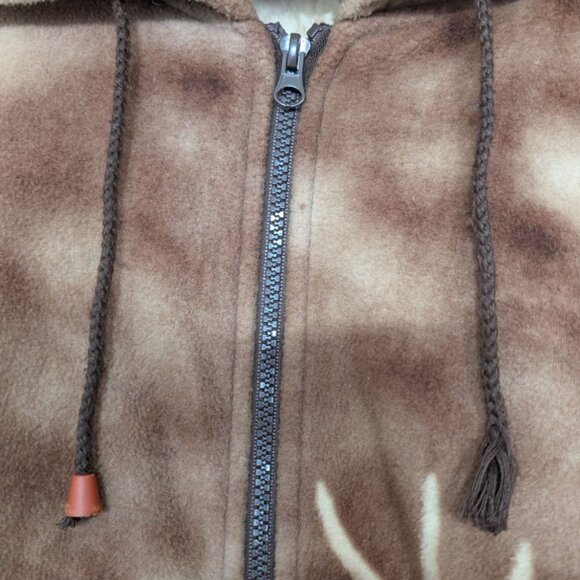 Black Canyon Outfitters Moose Jacket Womens Size Large Beige Sherpa Lined Hooded - Picture 3 of 15